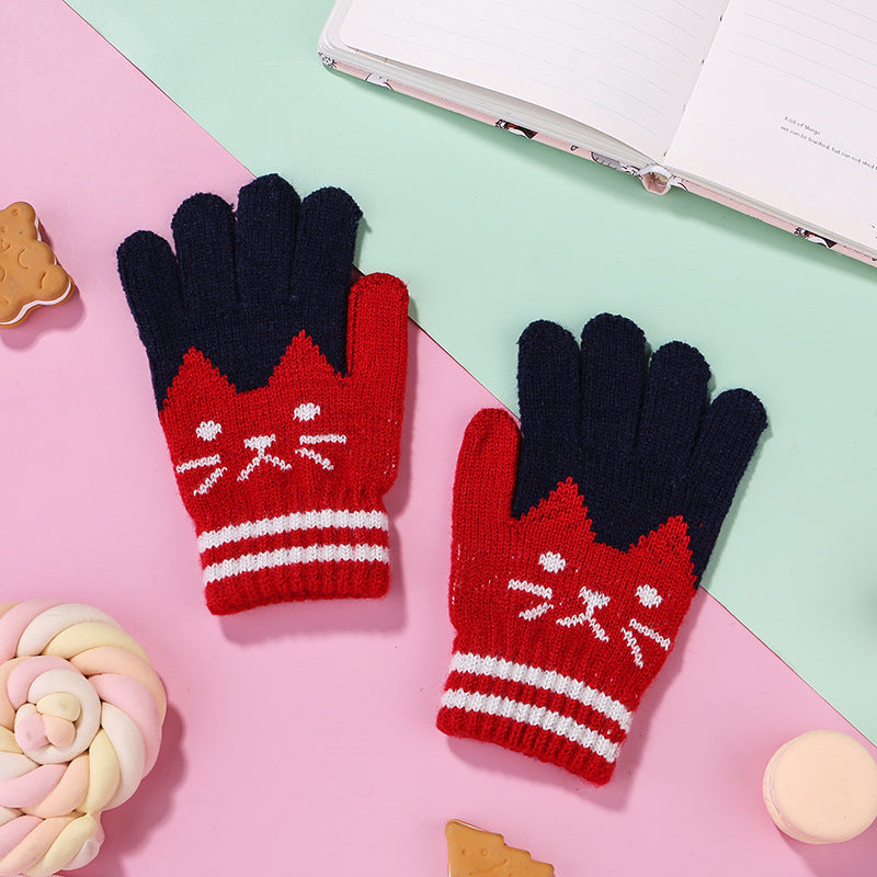 Thick Wool Kitten Gloves