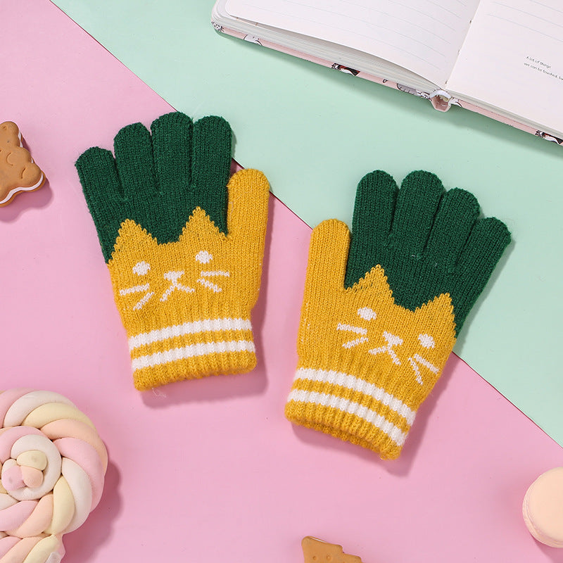 Thick Wool Kitten Gloves
