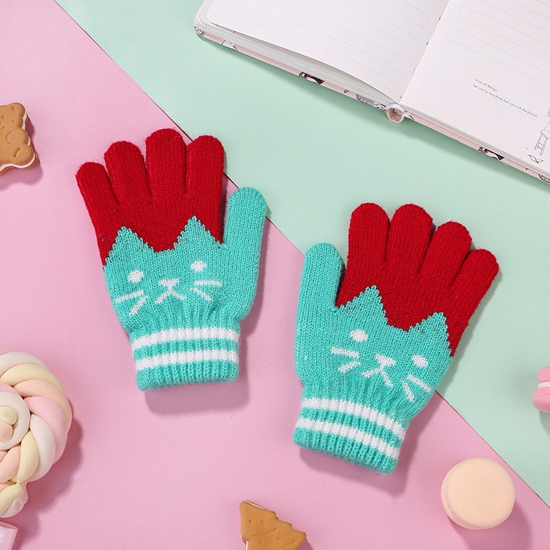 Thick Wool Kitten Gloves