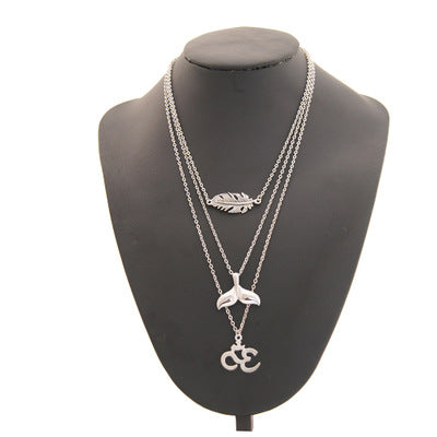 Multilayer Necklace Elephant Moon Necklace
