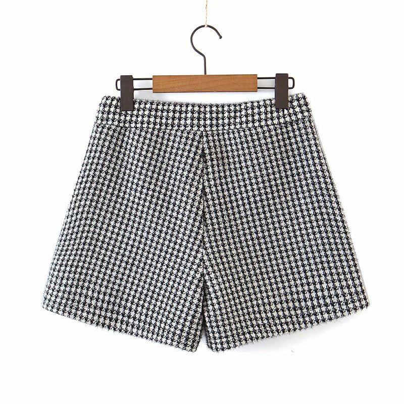 Women's Houndstooth Shorts Skirt
