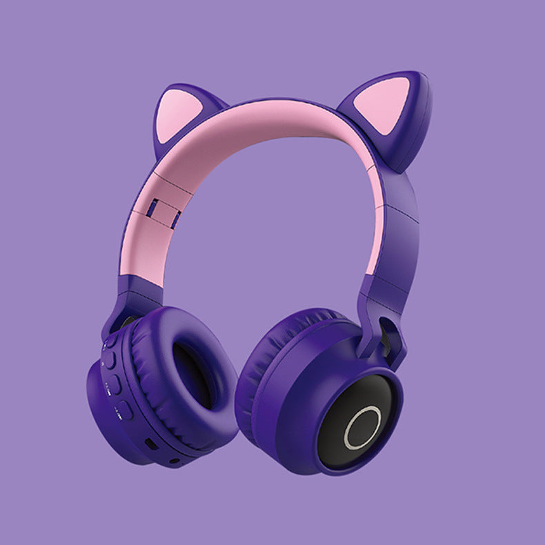 LED Light Cat Ear Headphones Wireless Bluetooth With Microphone