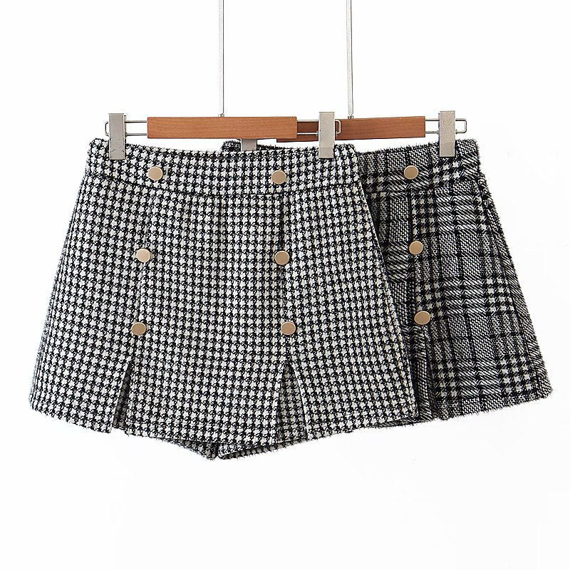 Women's Houndstooth Shorts Skirt