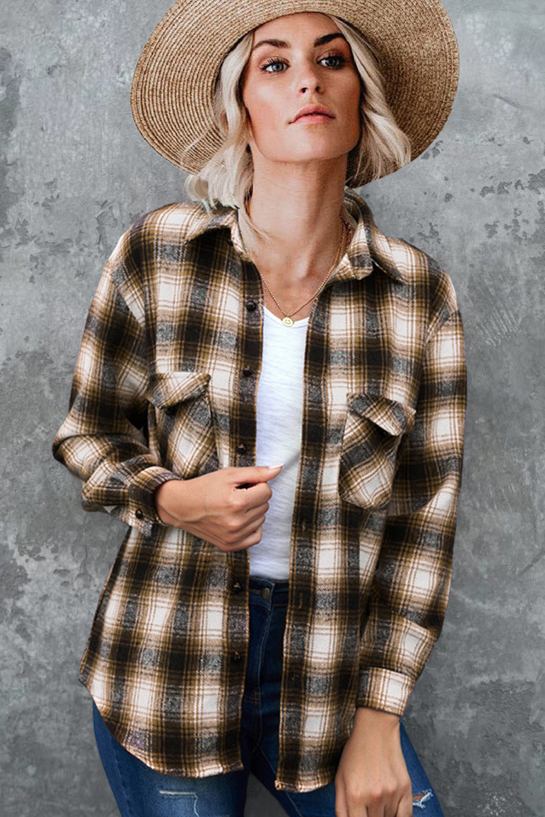 Women's Plaid Button down Shirt