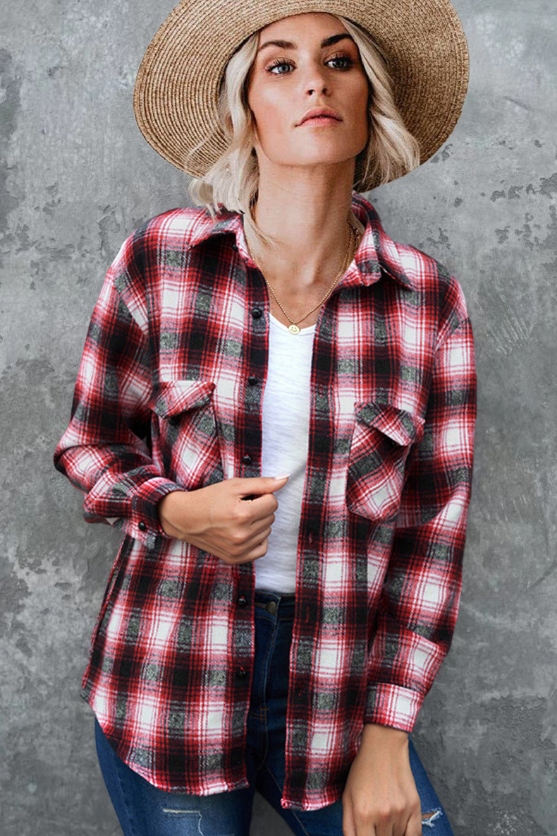 Women's Plaid Button down Shirt