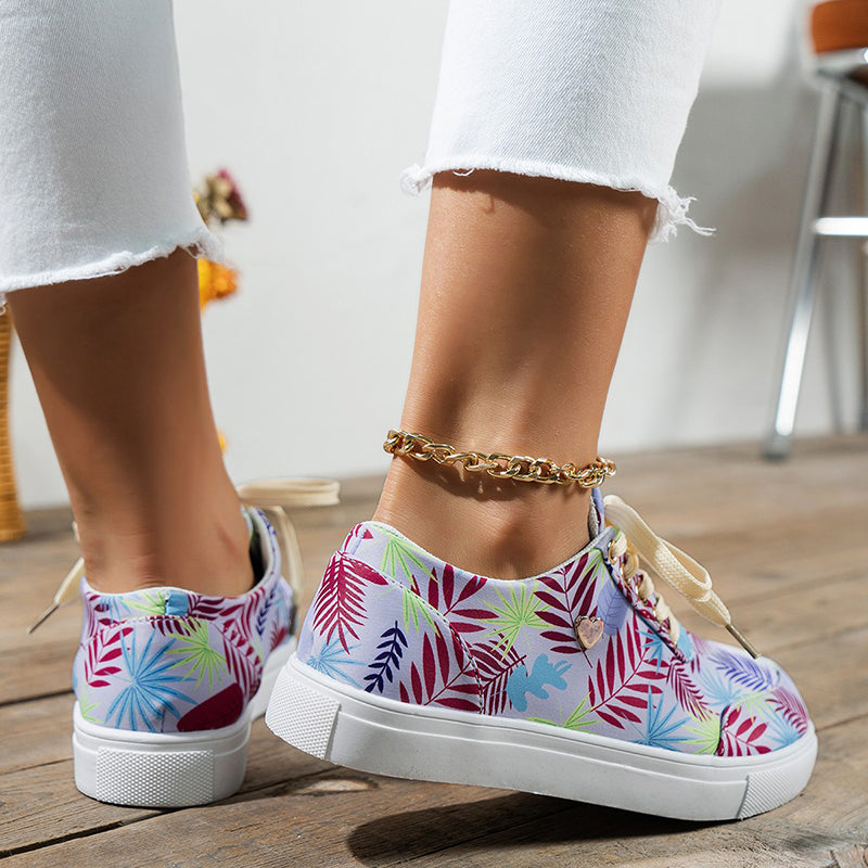 Canvas Shoes For Women Lace-Up Casual Sneakers