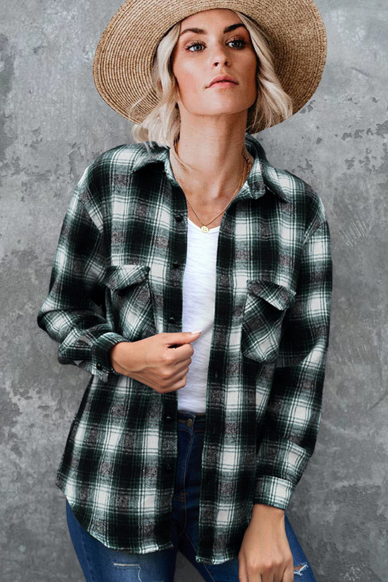 Women's Plaid Button down Shirt