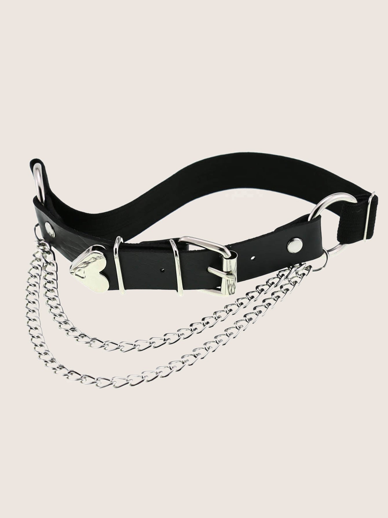 Heart Chain Leather Garter Belt