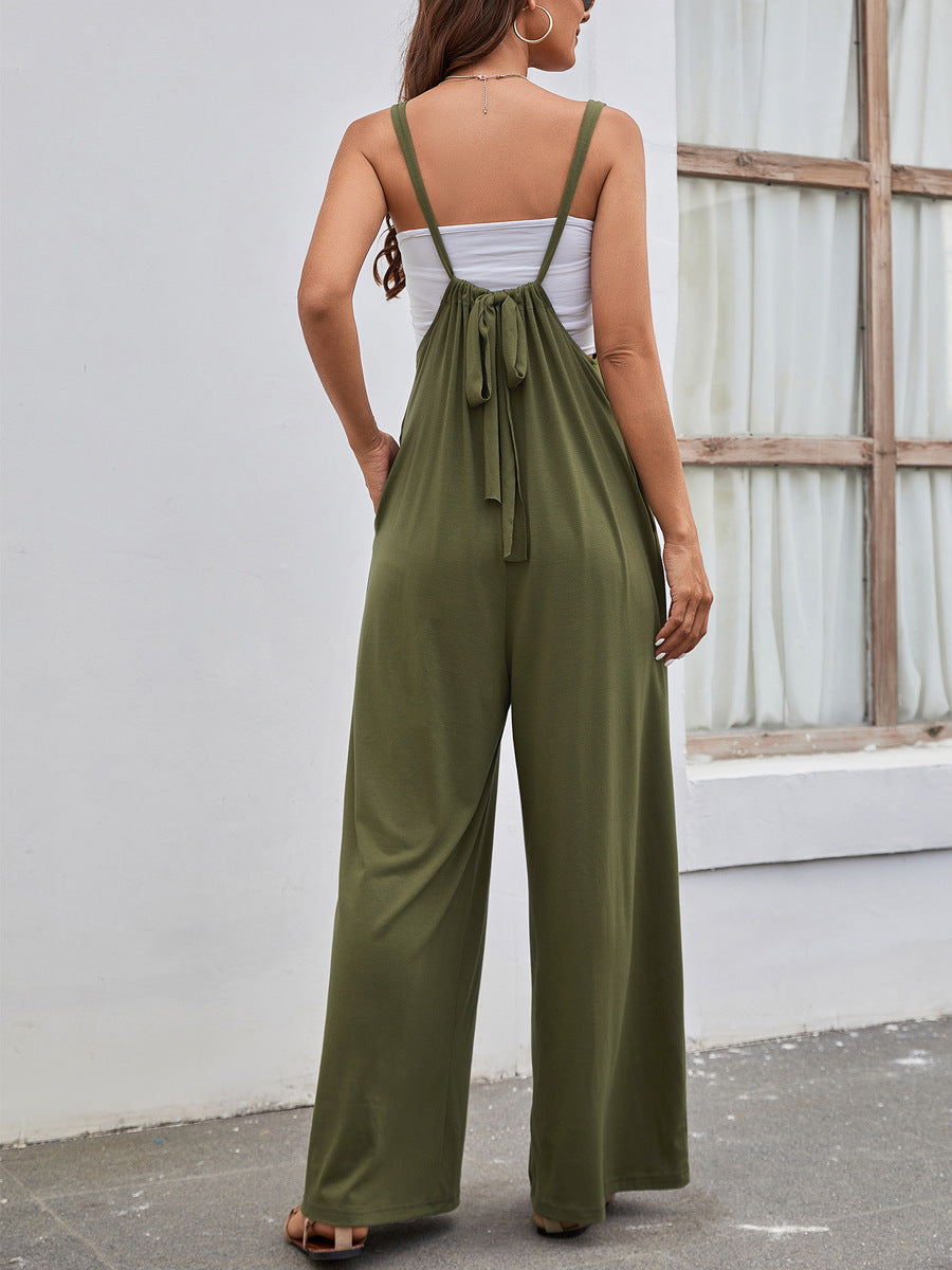 Strap High Waist Casual Jumpsuit