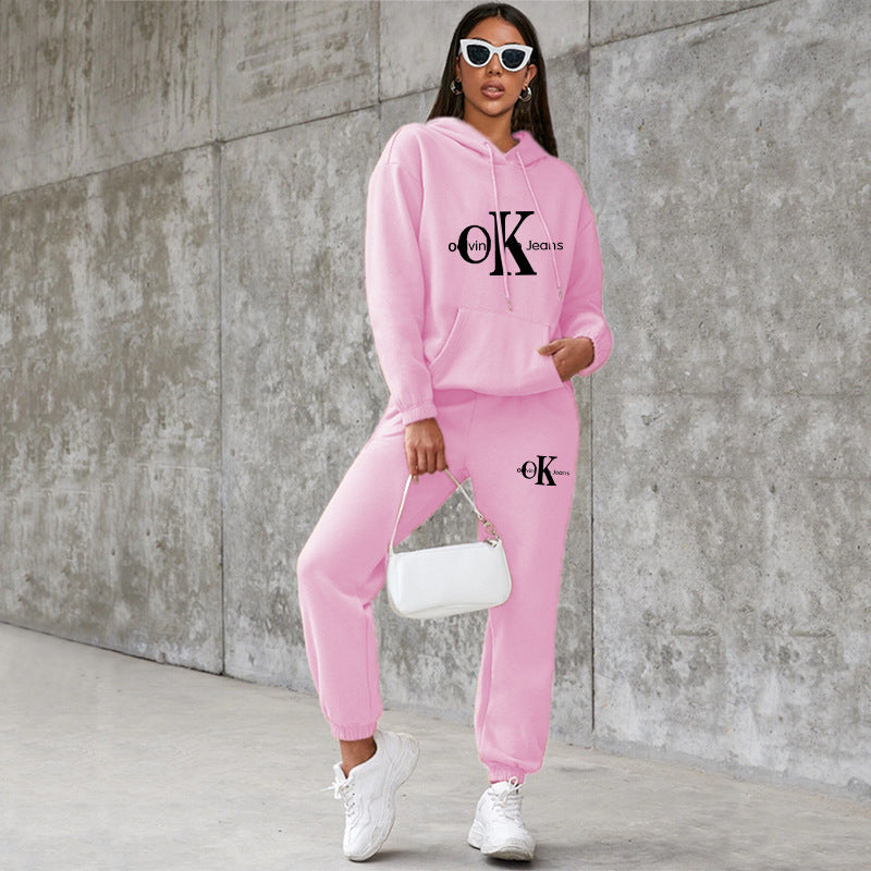 Letter Print Long Sleeve Tracksuit