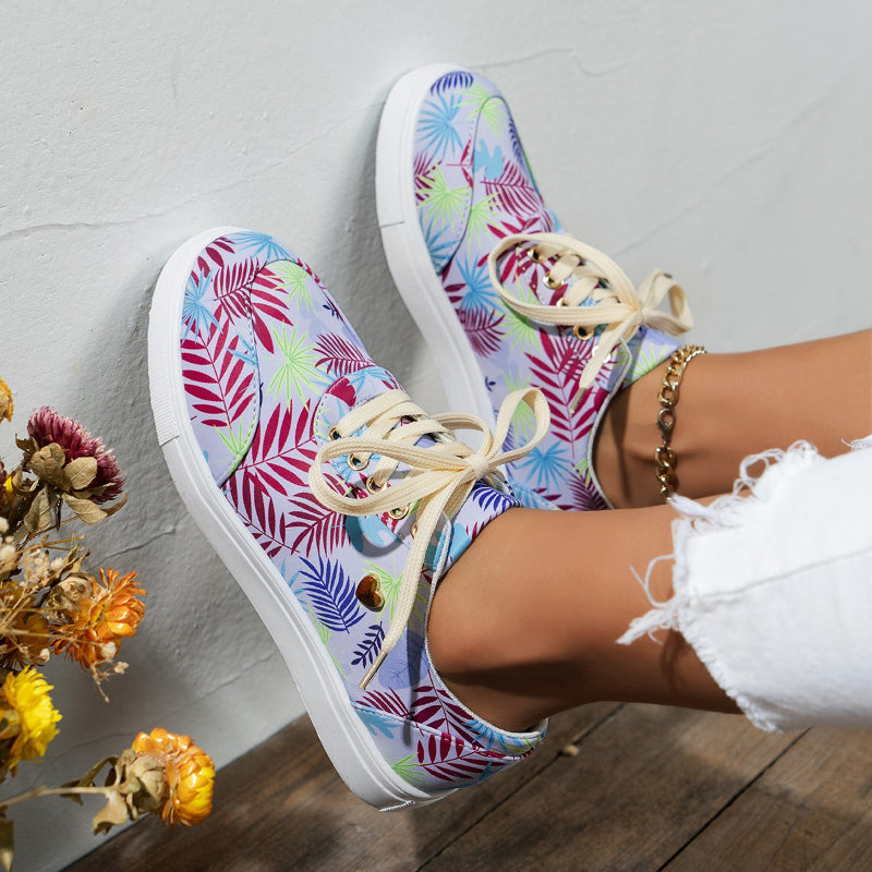 Canvas Shoes For Women Lace-Up Casual Sneakers