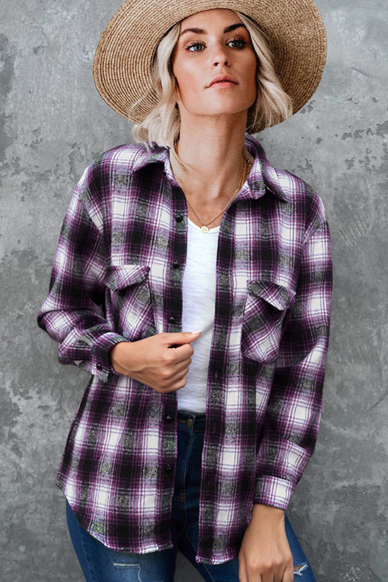 Women's Plaid Button down Shirt