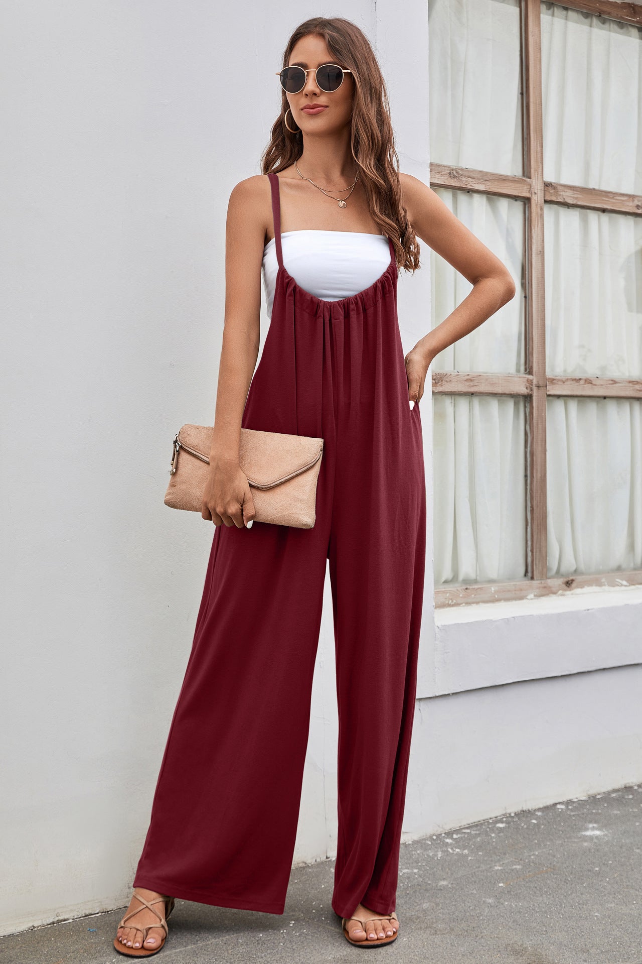 Strap High Waist Casual Jumpsuit
