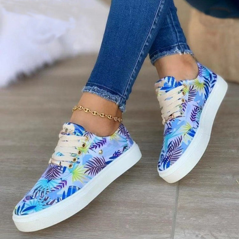 Canvas Shoes For Women Lace-Up Casual Sneakers