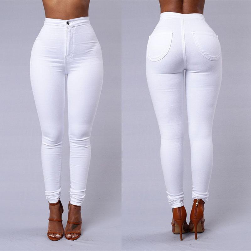 Casual Denim High Waist Pants For Women