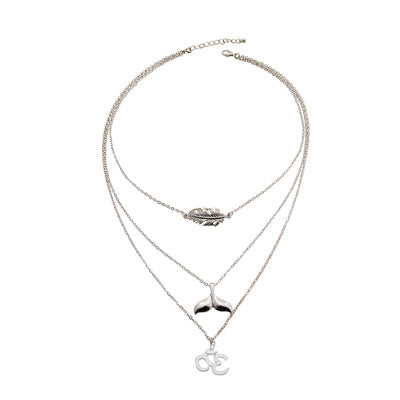 Multilayer Necklace Elephant Moon Necklace