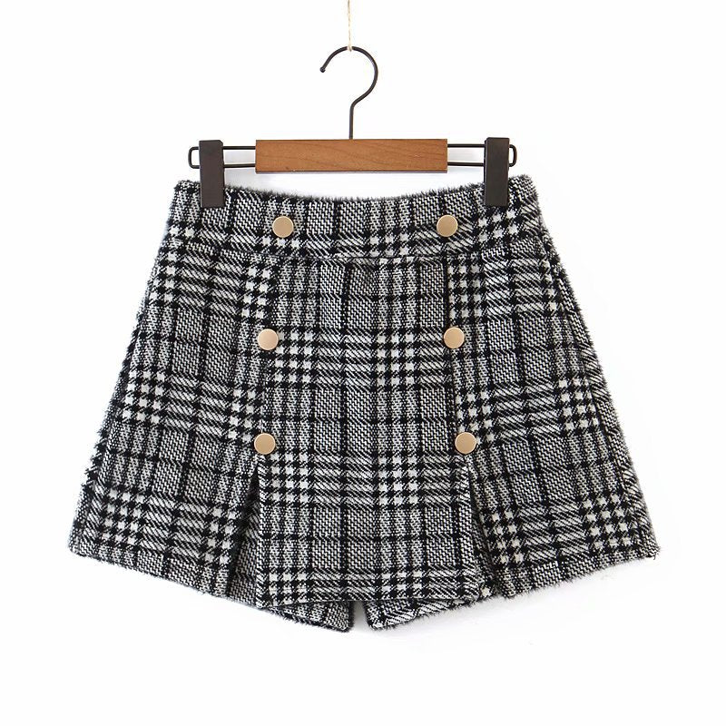 Women's Houndstooth Shorts Skirt