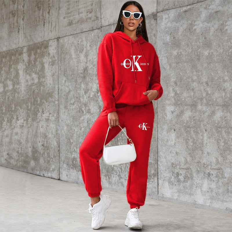 Letter Print Long Sleeve Tracksuit