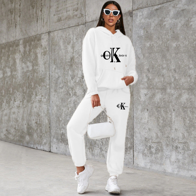 Letter Print Long Sleeve Tracksuit
