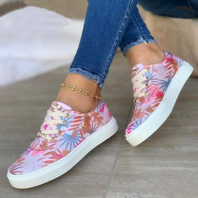 Canvas Shoes For Women Lace-Up Casual Sneakers