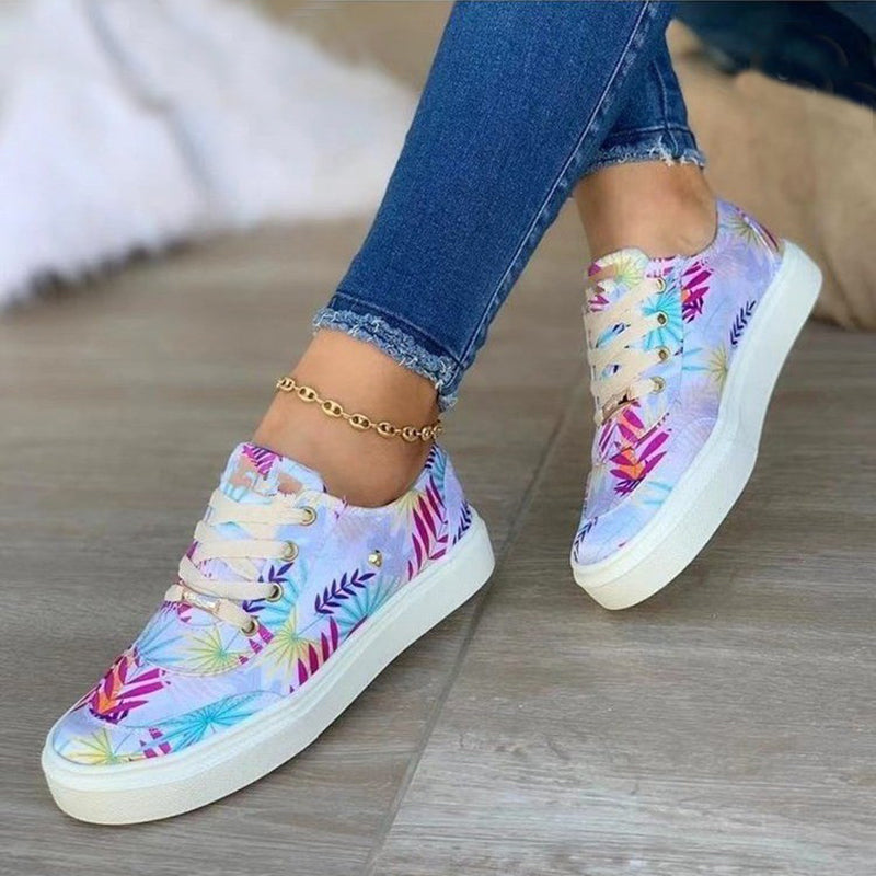 Canvas Shoes For Women Lace-Up Casual Sneakers