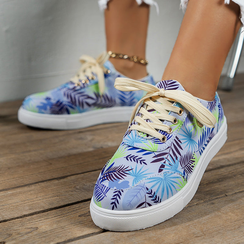 Canvas Shoes For Women Lace-Up Casual Sneakers