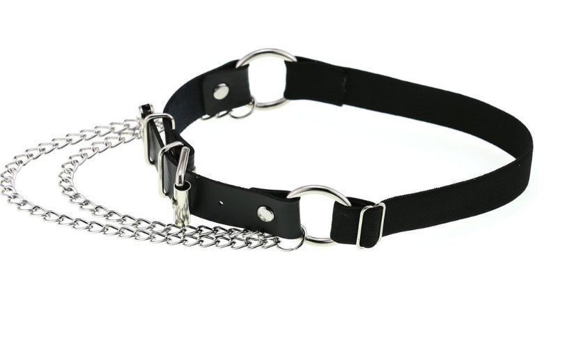 Heart Chain Leather Garter Belt
