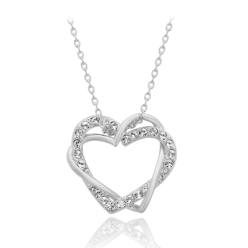 Heart to heart rose gold necklace