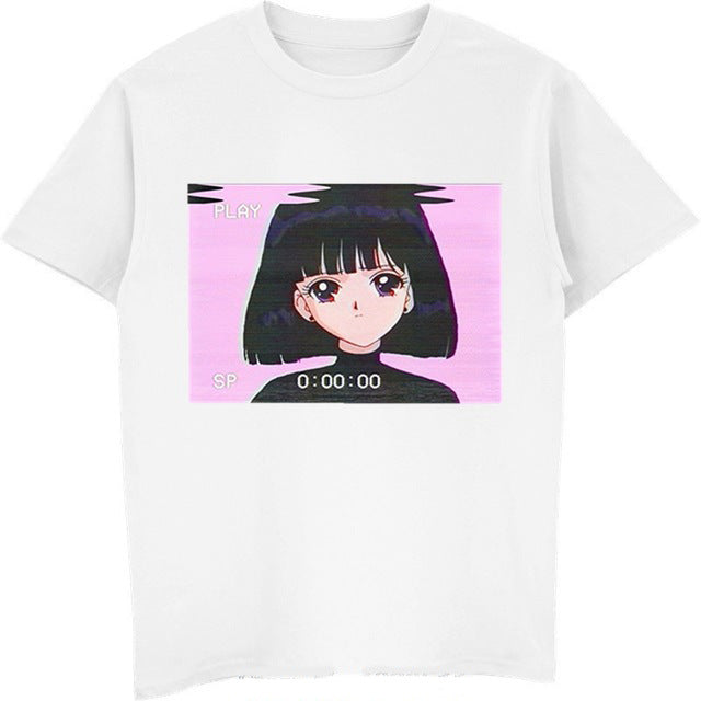 Hot Sale Fashion Sad Girl Retro Japanese Anime Vaporwave