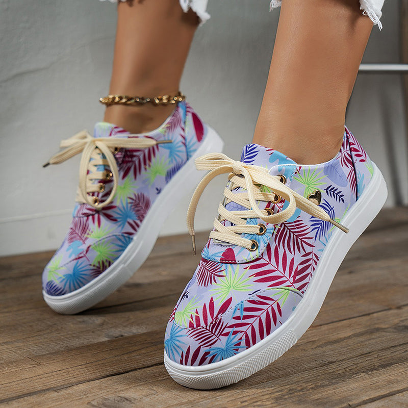 Canvas Shoes For Women Lace-Up Casual Sneakers