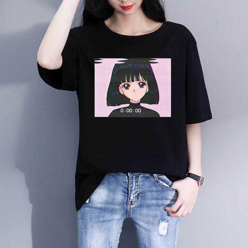 Hot Sale Fashion Sad Girl Retro Japanese Anime Vaporwave