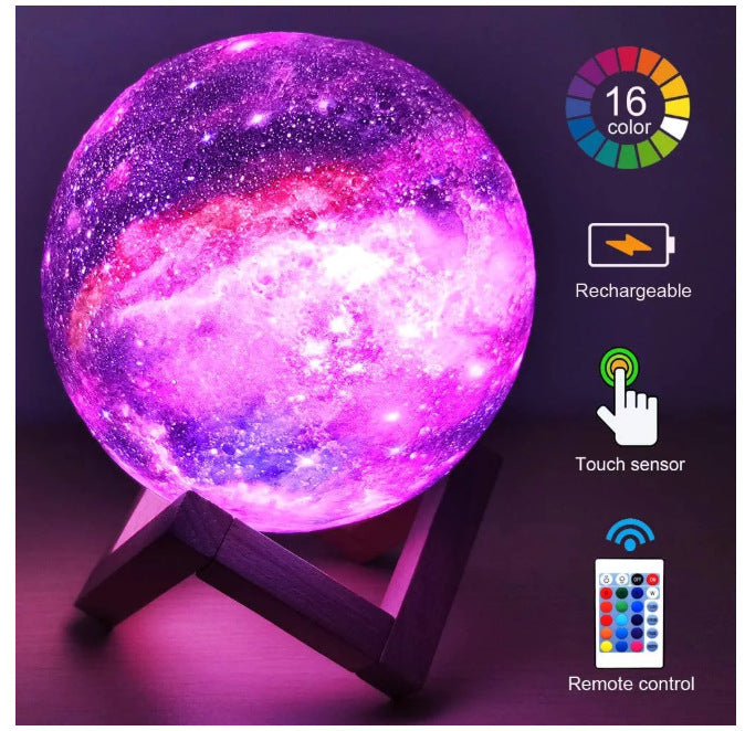 Multi Color Glowing Moon Galaxy Night Light