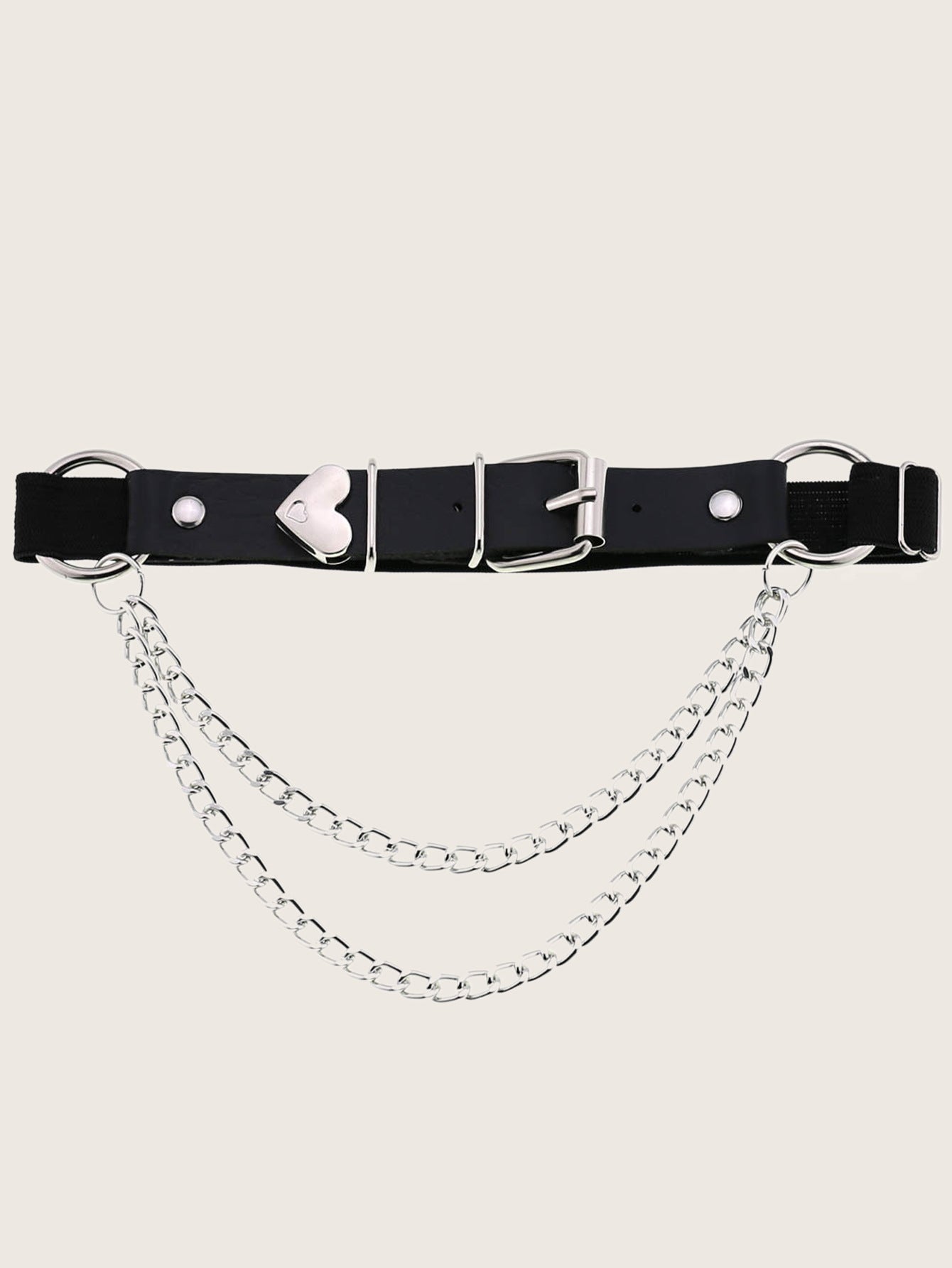 Heart Chain Leather Garter Belt